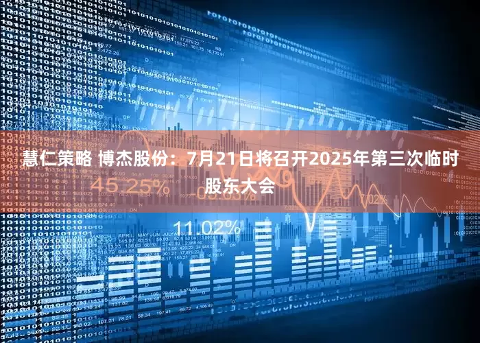 慧仁策略 博杰股份：7月21日将召开2025年第三次临时股东大会
